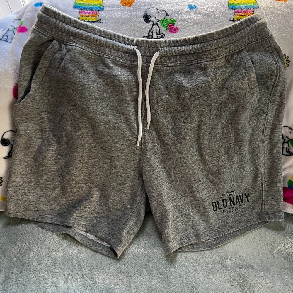 Old Navy Fleece Sweat Short XL Washed Grey with Logo